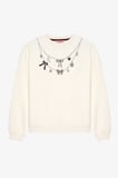 Charm Aksesuarlı Oversize Sweatshirt Ekru