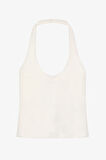 Sırt Dekolteli Halter Yaka Basic Atlet Ekru