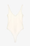 V Yaka Basic Bodysuit Ekru
