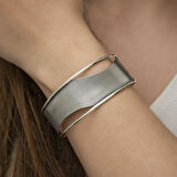 925 Ayar Gümüş Eskitme Desenli Bilezik T6119 (944944)