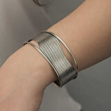 925 Ayar Gümüş Eskitme Desenli Bilezik T6121 (944944)