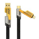 4in1 65W Hızlı Şarj Kablosu – Type-C to USB-A + Type-C to Lightning, 27W PD Destekli Çoklu Şarj Kabl