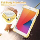 iPad 2019/2020 10.2" 7. 8. Nesil Strap, Kalemlikli Tablet Kılıfı Darbeye Dayanıklı Askılı 360° Kılıf