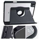 Smcase Apple iPad 10.2 8.Nesil Kılıf Smart Kapaklı Kalem Bölmeli Termik Arkası Şeffaf T1