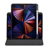 Smcase Apple iPad Air 10.9 2022 5.Nesil Kılıf Smart Kapaklı Kalem Bölmeli Termik Arkası Şeffaf T1