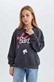 DeFacto Kız Çocuk Barbie Relax Fit Bisiklet Yaka Sweatshirt D8831A825SPAR126