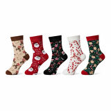 Kokulu Noel, Yılbaşı Çorabı Unisex 5 Çift(36-44)
