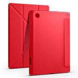 Smcase Samsung Galaxy Tab A8 10.5 SM X200 2021 Kılıf Katlanabilir Standlı Pu Silikon tf1