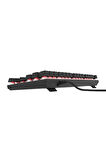 Hawk Gaming HK410K Mekanik Kırmızı Switch 19 Mod RGB Kablolu Siyah TKL Türkçe Gaming Klavye