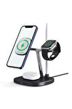 üçlü Kablosuz quaternary Wireless Şarj Çihazı Stand Wireless Charger Trio For ,İphone,Xiaomi Uyumlu