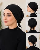 2'li Siyah Kadın Bağlamalı Bone – Şık ve Rahat Günlük Bone