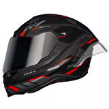 X NEXX HELMETS X.R3R Precısıon Mat Siyah-Kırmızı Kask, M, M13178MATSIYAH-KIRMIZI