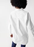 Beyaz Kadın Gömlek OVERSIZE POPLIN SHIRT 21006508