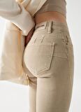 Bej Kadın Orta Bel Cropped Fit Denim Pantolon PUSH UP DESTINY CROPPED SLIM JEANS 21006993