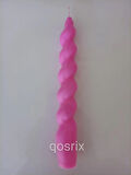 5'li Açık Pembe Renk Italyan Burgulu Şamdan Soya Mumu Doğal Kokulu Uzun Çubuk Konik Burgu Spiral Mum