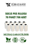 56x15 Termal Pos Rulosu 72 Paket 720 Adet 