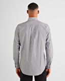 GANT Erkek Siyah Regular Fit Düğmeli Yaka Çizgili Poplin Gömlek