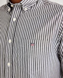 GANT Erkek Siyah Regular Fit Düğmeli Yaka Çizgili Poplin Gömlek