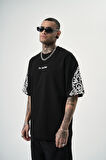 Erkek Far From Basic Baskılı Oversize T-Shirt Siyah
