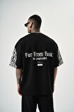Erkek Far From Basic Baskılı Oversize T-Shirt Siyah