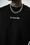 Erkek Far From Basic Baskılı Oversize T-Shirt Siyah