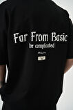 Erkek Far From Basic Baskılı Oversize T-Shirt Siyah