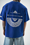 Erkek Minimalism Series Nakışlı Oversize T-Shirt Saks