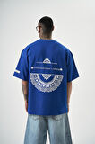 Erkek Minimalism Series Nakışlı Oversize T-Shirt Saks