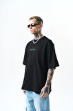 Erkek Greatest Nakışlı Oversize T-Shirt Siyah