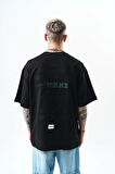 Erkek Greatest Nakışlı Oversize T-Shirt Siyah