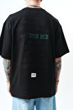 Erkek Greatest Nakışlı Oversize T-Shirt Siyah