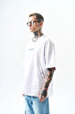 Erkek Greatest Nakışlı Oversize T-Shirt Beyaz