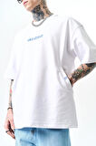 Erkek Greatest Nakışlı Oversize T-Shirt Beyaz