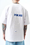Erkek Greatest Nakışlı Oversize T-Shirt Beyaz