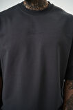 Erkek Da Vinci Baskılı Oversize T-Shirt Füme