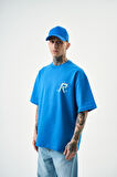 Erkek Numbers Of R Nakışlı Oversize T-Shirt Mavi