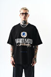 Erkek Unfortunately Baskılı Oversize T-Shirt Siyah
