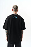 Erkek Unfortunately Baskılı Oversize T-Shirt Siyah
