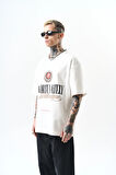 Erkek Unfortunately Baskılı Oversize T-Shirt Ekru