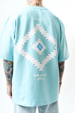 Erkek Memory Baskılı Oversize T-Shirt Bebe Mavi