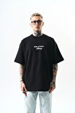 Erkek Memory Baskılı Oversize T-Shirt Siyah