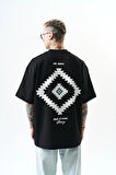 Erkek Memory Baskılı Oversize T-Shirt Siyah