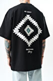 Erkek Memory Baskılı Oversize T-Shirt Siyah