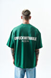 Erkek Unfuckwithable Baskılı Oversize T-Shirt Nefti
