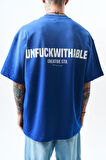 Erkek Unfuckwithable Baskılı Oversize T-Shirt Saks