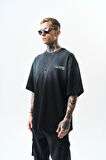 Erkek Pegasus Baskılı Oversize T-Shirt Siyah