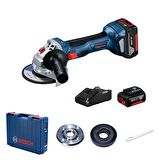 Bosch GWS 180 Li Akülü Avuç Taşlama Çift Akü 4.0Ah 06019H9021