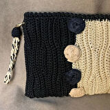 Uretti - Meryem 7194 - El Örgüsü Makrome İp Tığ İşi Clutch Çanta