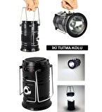 Taşınabilir Solar LED El Feneri Kamp Dış Aydınlatma Katlanır Kamp Çadır Lambası