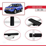 Ford Explorer 5 (U502) Pre-Facelift 2011-2015 Arası ile Uyumlu BASIC Model Ara Atkı Tavan Barı Siyah 3 Adet